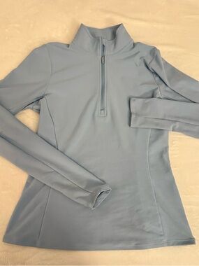 ALO Yoga Light Blue Half-Zip Performance Top